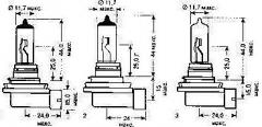 Габариты ламп с разными цоколями
