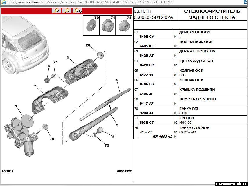 Схема ситроен с3 пикассо