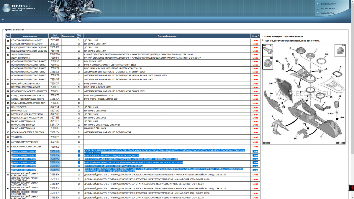 Elcats каталог запчастей для иномарок
